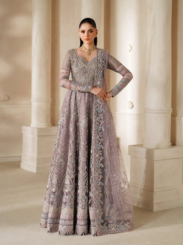 baroque embroidered dress Embroidered Velvet Navy Blue Stitched Suit