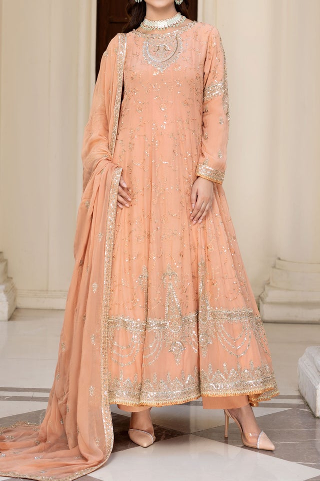 green emerald velvet dress adan-libas Pakistani Dress Festive Net main image 0