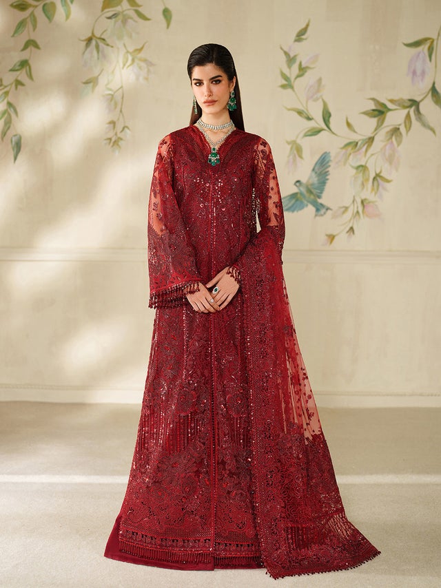 baroque embroidered dress Embroidered Velvet Navy Blue Stitched Suit
